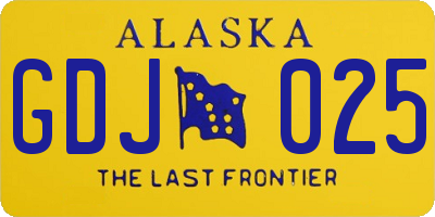 AK license plate GDJ025
