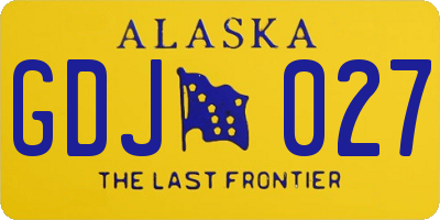 AK license plate GDJ027