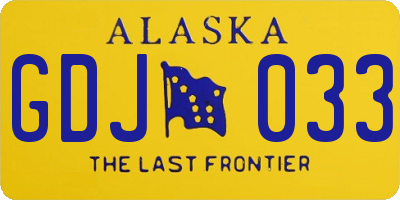 AK license plate GDJ033