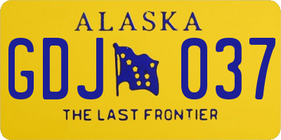 AK license plate GDJ037