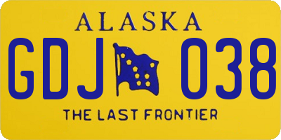 AK license plate GDJ038