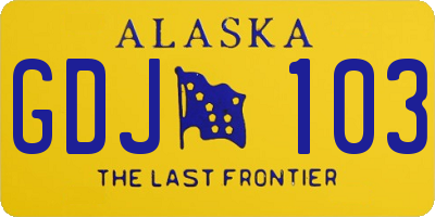AK license plate GDJ103