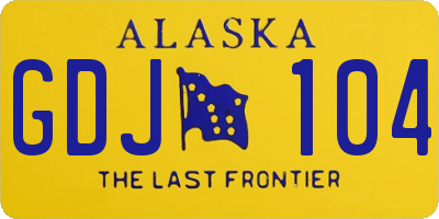 AK license plate GDJ104