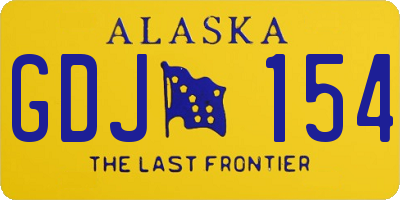 AK license plate GDJ154