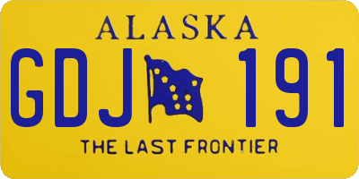 AK license plate GDJ191