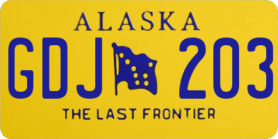 AK license plate GDJ203