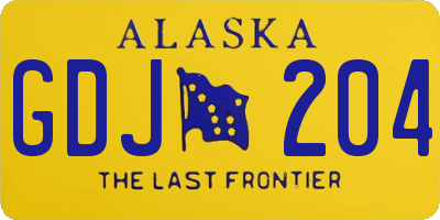 AK license plate GDJ204