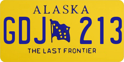 AK license plate GDJ213