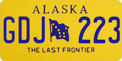 AK license plate GDJ223
