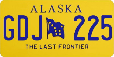 AK license plate GDJ225
