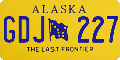 AK license plate GDJ227