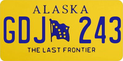AK license plate GDJ243