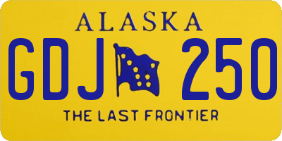 AK license plate GDJ250