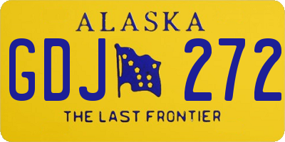 AK license plate GDJ272