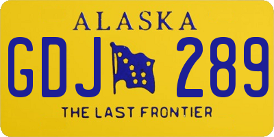 AK license plate GDJ289