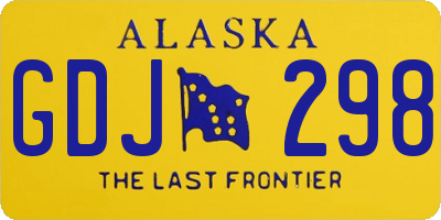 AK license plate GDJ298