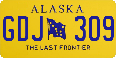 AK license plate GDJ309