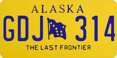 AK license plate GDJ314