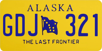 AK license plate GDJ321