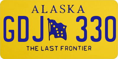 AK license plate GDJ330