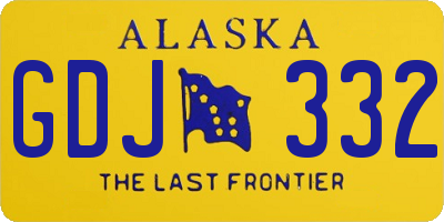 AK license plate GDJ332