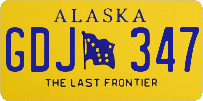 AK license plate GDJ347