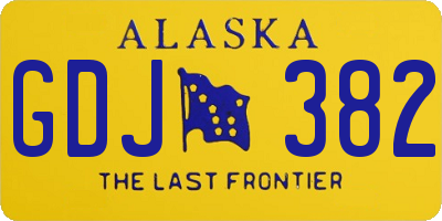 AK license plate GDJ382