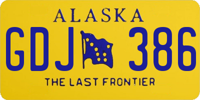 AK license plate GDJ386