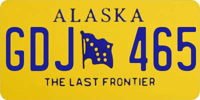 AK license plate GDJ465