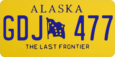 AK license plate GDJ477