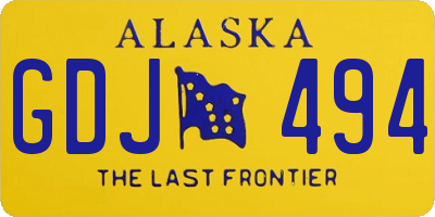 AK license plate GDJ494