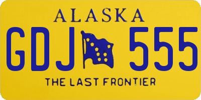 AK license plate GDJ555