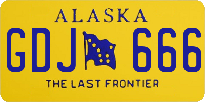 AK license plate GDJ666