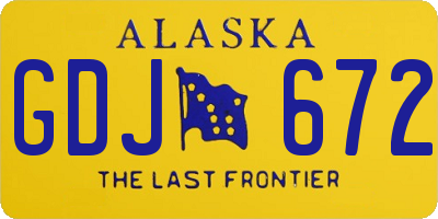 AK license plate GDJ672