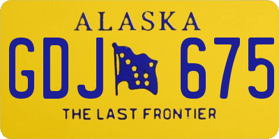 AK license plate GDJ675