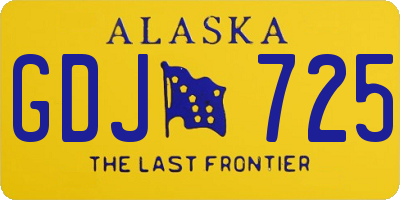 AK license plate GDJ725