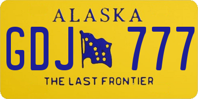 AK license plate GDJ777