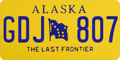 AK license plate GDJ807