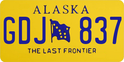 AK license plate GDJ837