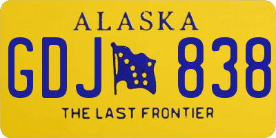 AK license plate GDJ838