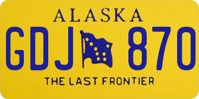 AK license plate GDJ870