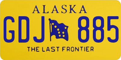 AK license plate GDJ885