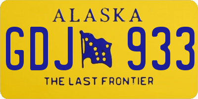 AK license plate GDJ933