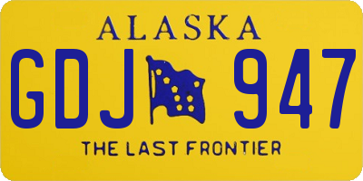 AK license plate GDJ947