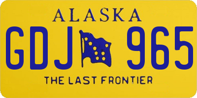 AK license plate GDJ965