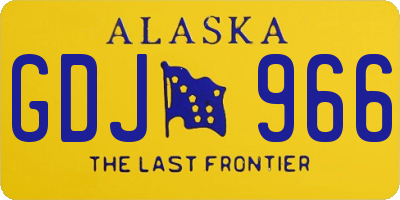 AK license plate GDJ966