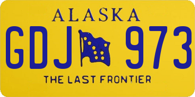 AK license plate GDJ973