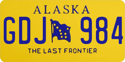 AK license plate GDJ984