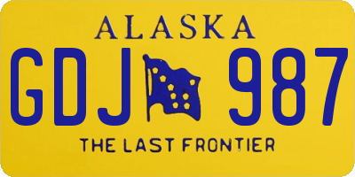AK license plate GDJ987