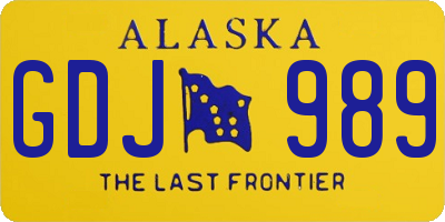 AK license plate GDJ989